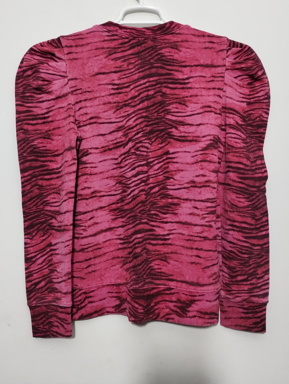 Pam & Gela women's S Pink Tiger Print Puff Sleeve Sweatshirt - Picture 5 of 7